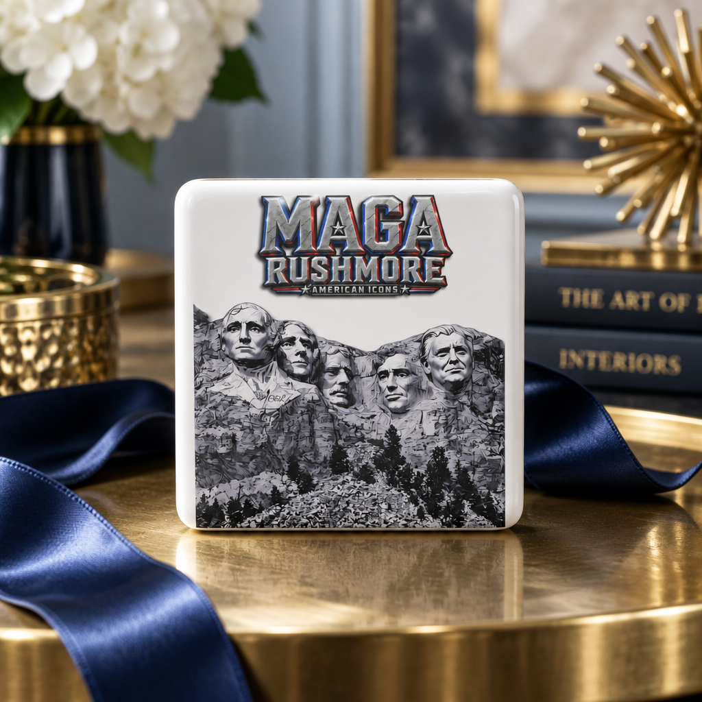 MAGA Rushmore Porcelain Magnet | Trump American Icons Fridge Decor