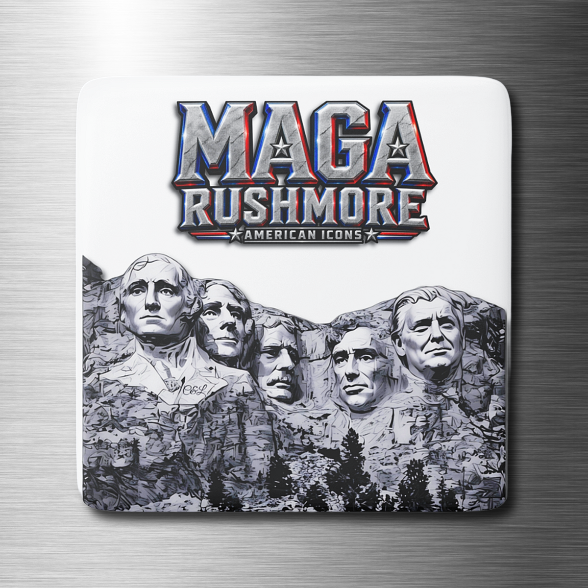 MAGA Rushmore Porcelain Magnet | Trump American Icons Fridge Decor