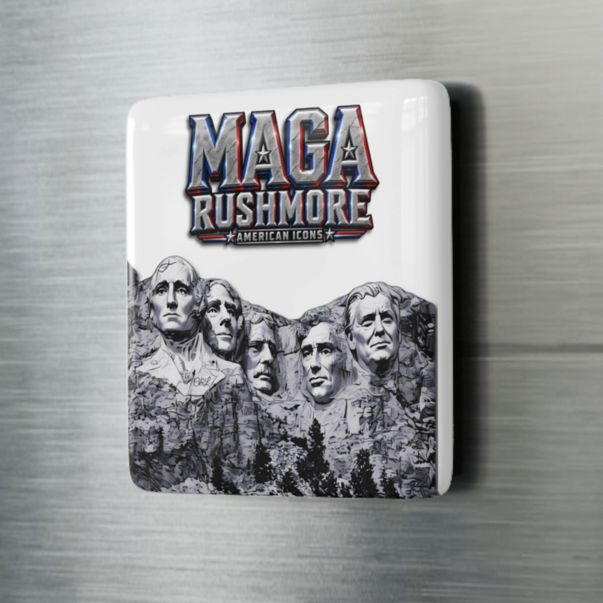 MAGA Rushmore Porcelain Magnet | Trump American Icons Fridge Decor