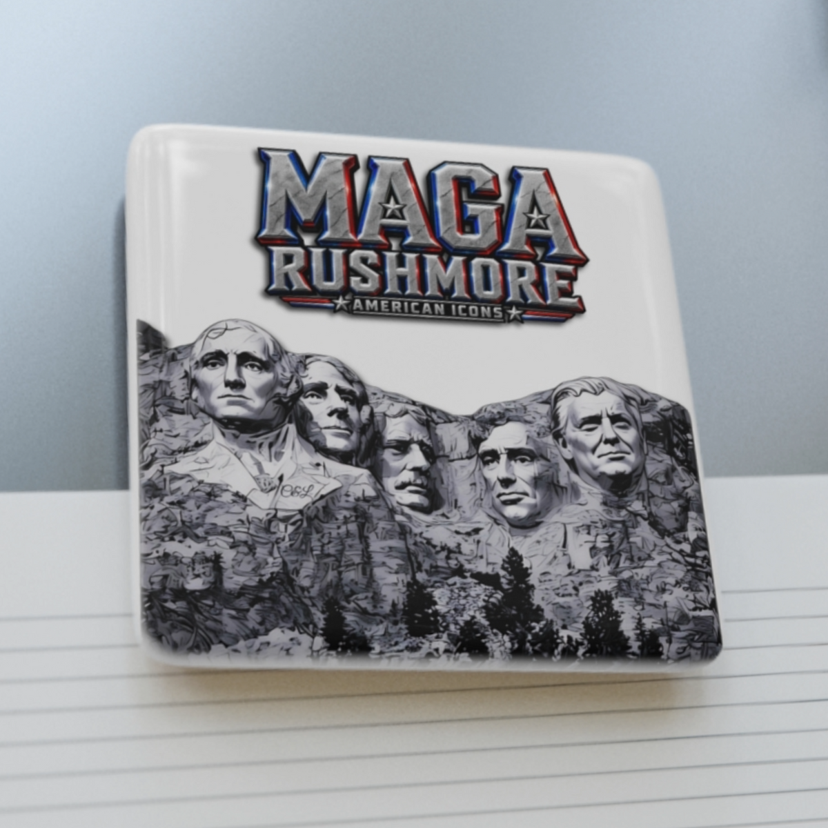 MAGA Rushmore Porcelain Magnet | Trump American Icons Fridge Decor