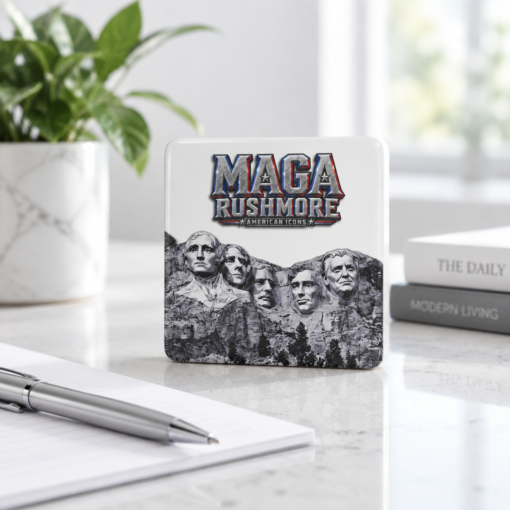 MAGA Rushmore Porcelain Magnet | Trump American Icons Fridge Decor