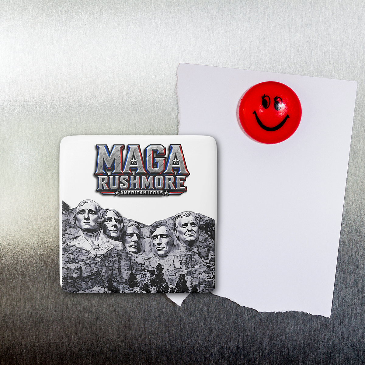 MAGA Rushmore Porcelain Magnet | Trump American Icons Fridge Decor