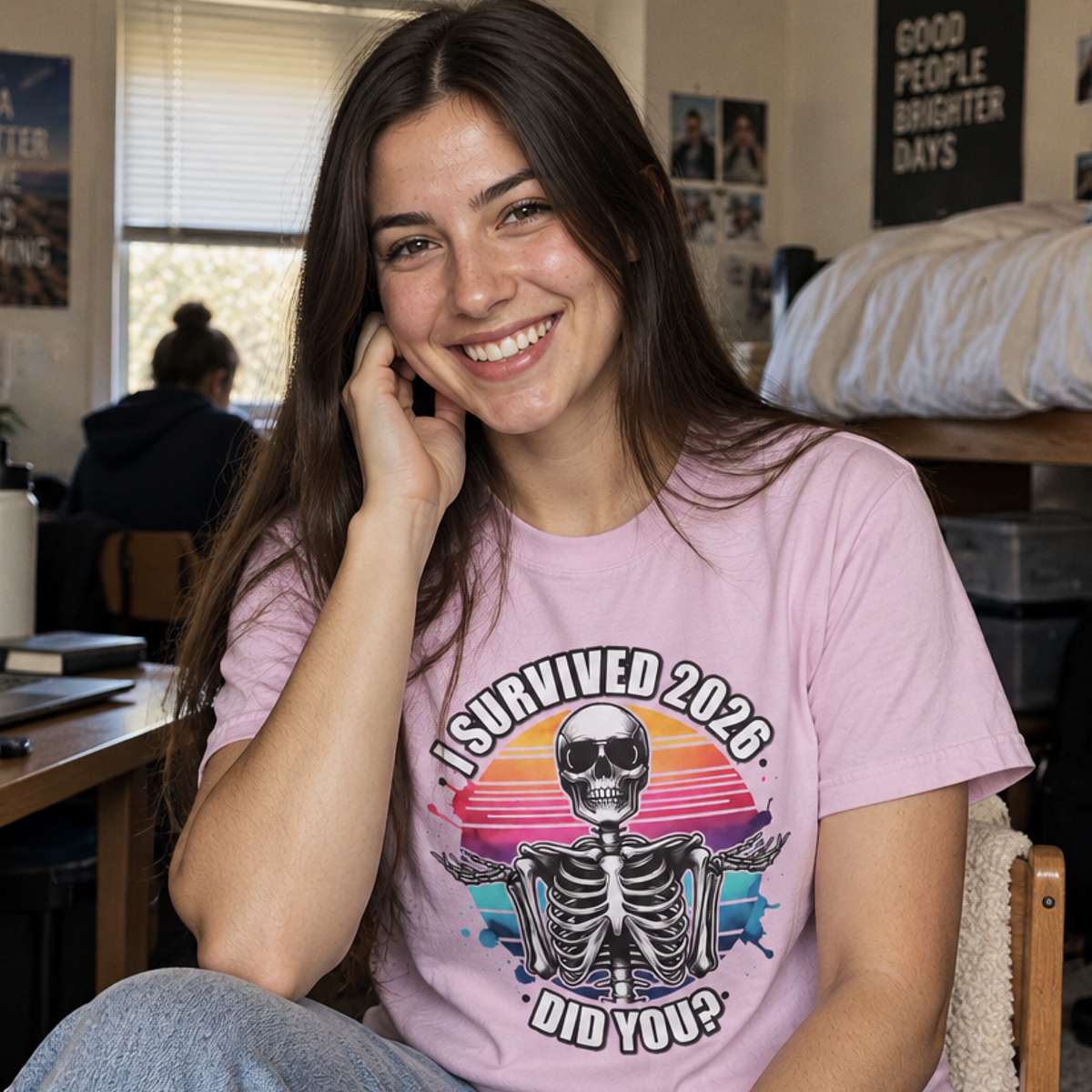 Funny New Year Shirt | I Survived 2026 Skeleton Tee