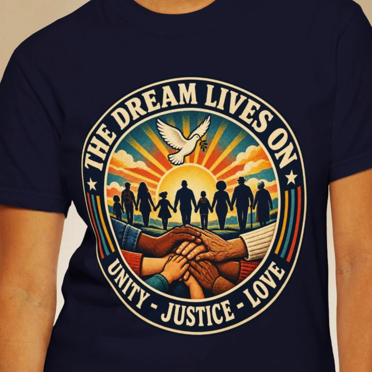 MLK Day Shirt, The Dream Lives On Shirt – Unity, Justice & Love Graphic Tee