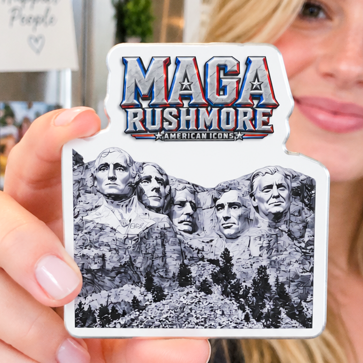 Trump Fridge Magnet | MAGA Rushmore Die-Cut Vinyl