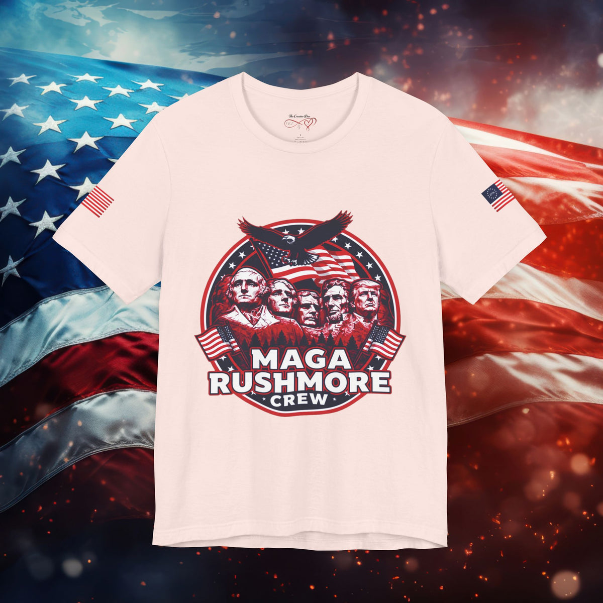 MAGA Rushmore Crew T-Shirt | Patriotic Political Cotton Tee