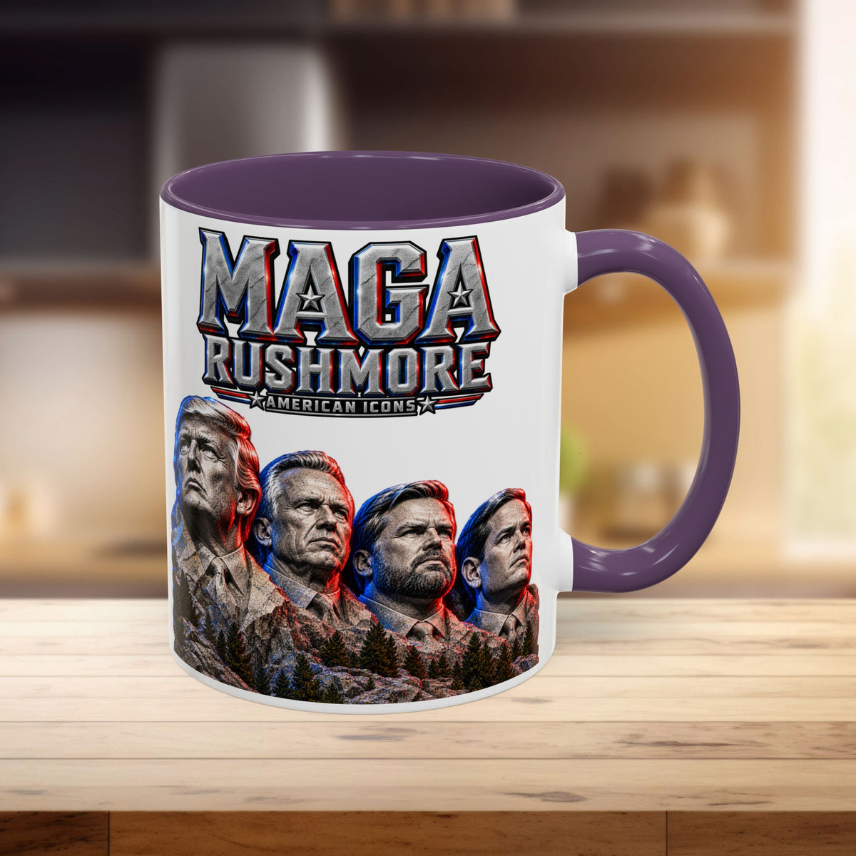 MAGA Rushmore Accent Mug | Trump American Icons Ceramic Coffee Cup