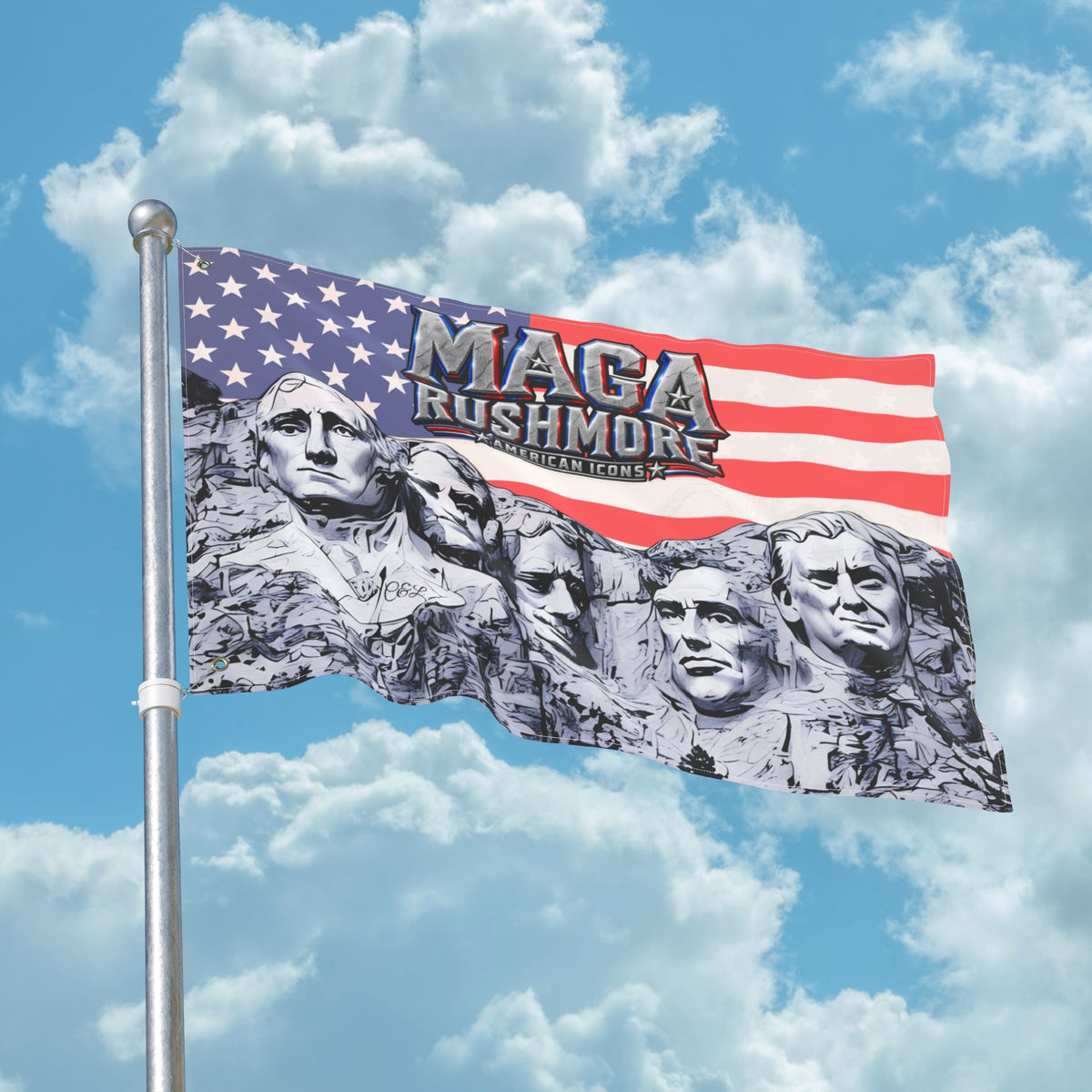 MAGA Rushmore American Icons Double-Sided Flag