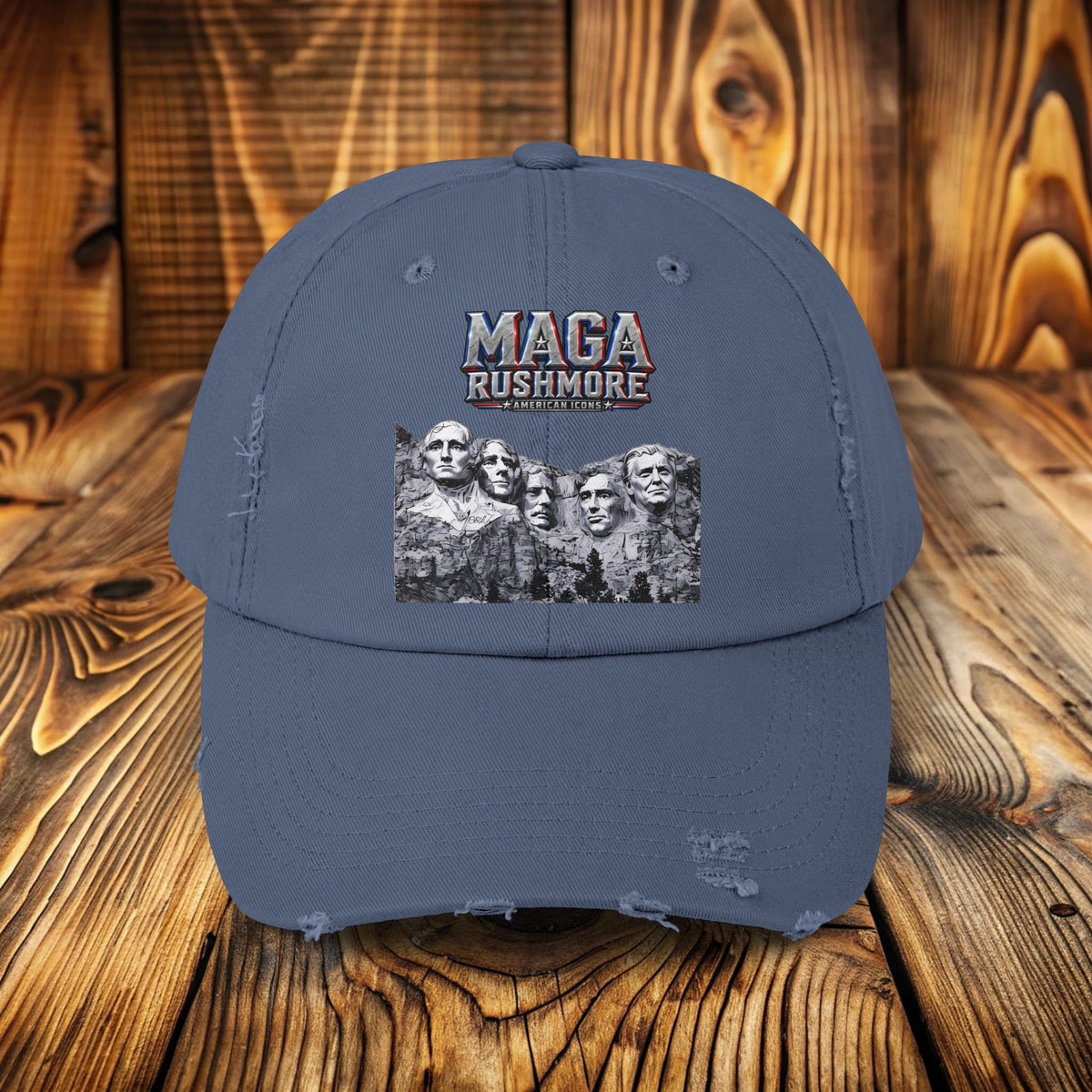 MAGA Rushmore Distressed Hat | American Icons Patriotic Cap