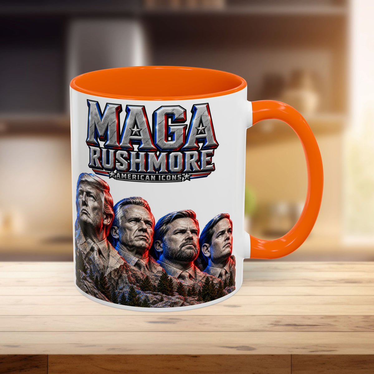 MAGA Rushmore Accent Mug | Trump American Icons Ceramic Coffee Cup