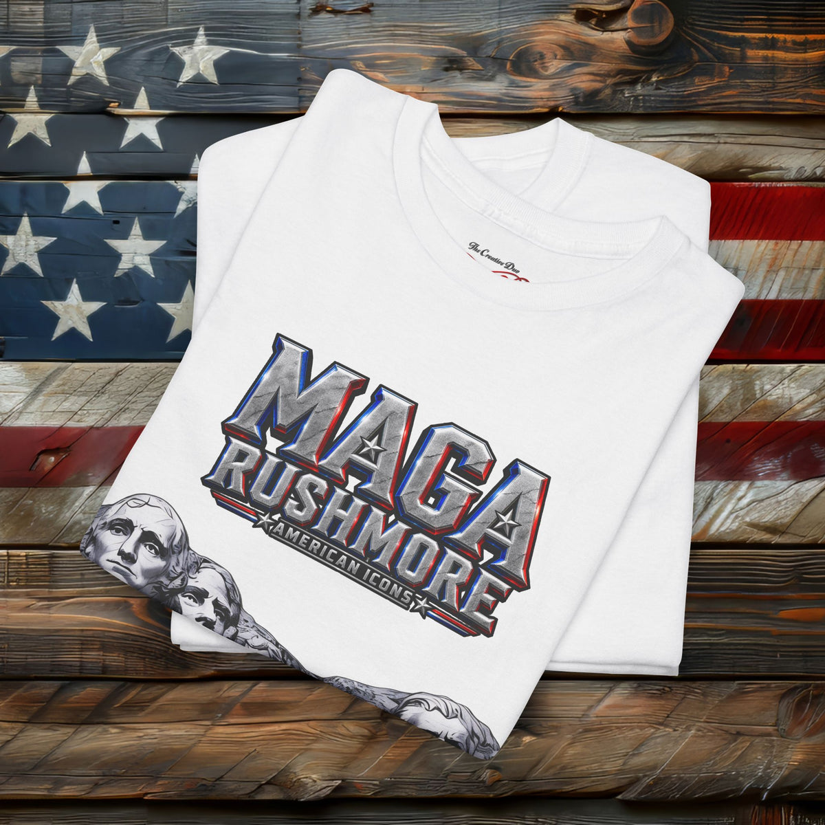 MAGA Rushmore Crew T-Shirt | Patriotic Graphic Tee