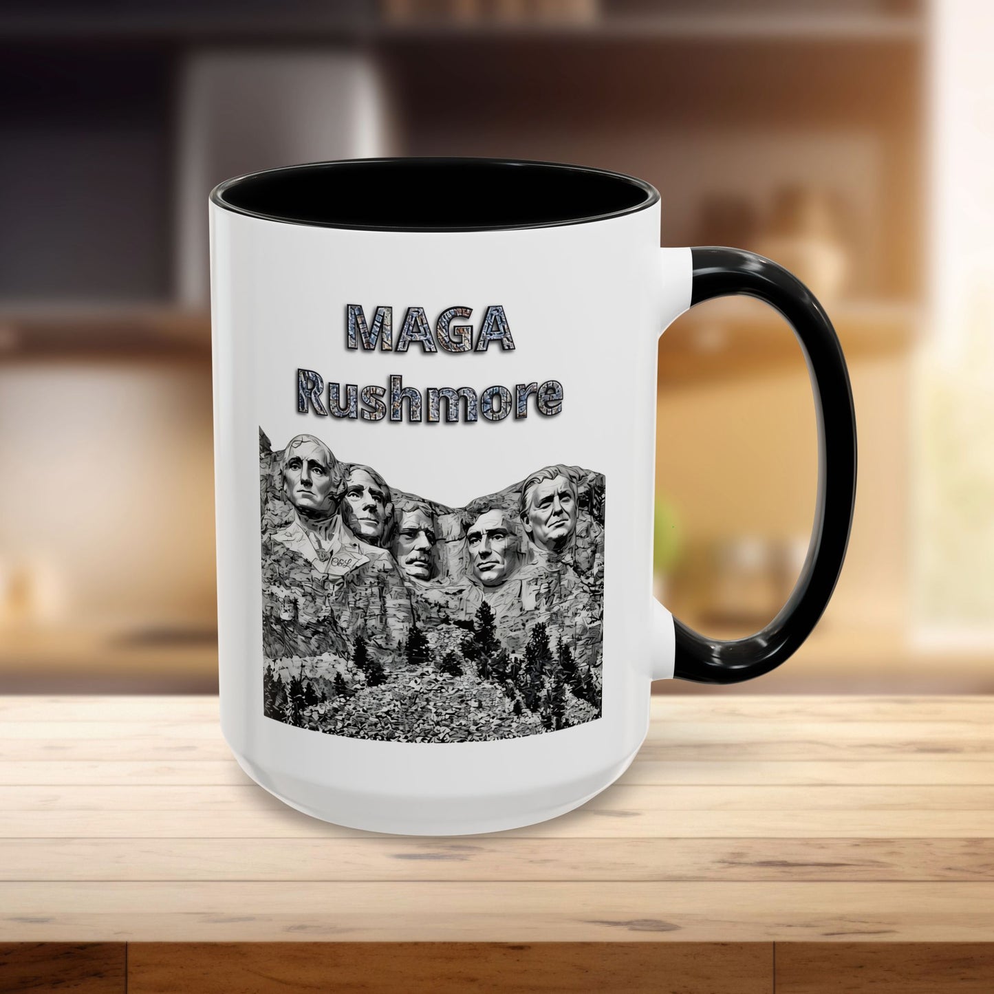 MAGA Rushmore White Mug | Political Coffee Cup for Politic Lovers, Gift for Democrats, Republicans, Election Enthusiasts, 11oz & 15oz