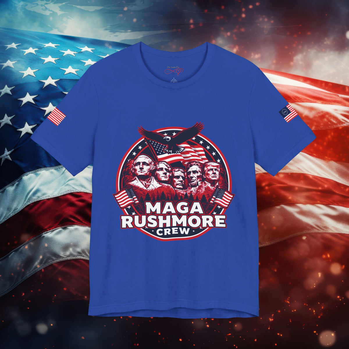 MAGA Rushmore Crew T-Shirt | Patriotic Political Cotton Tee