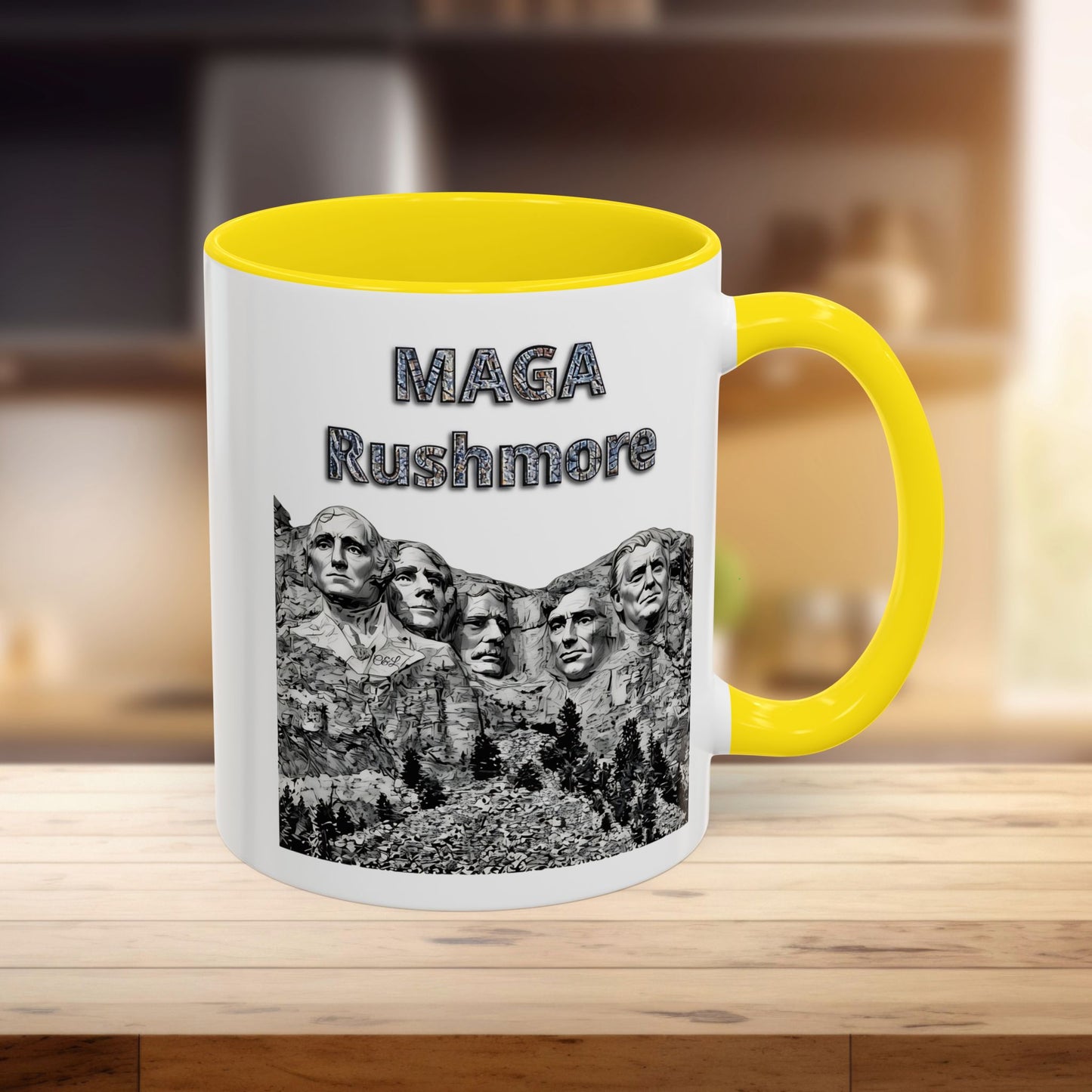 MAGA Rushmore White Mug | Political Coffee Cup for Politic Lovers, Gift for Democrats, Republicans, Election Enthusiasts, 11oz & 15oz