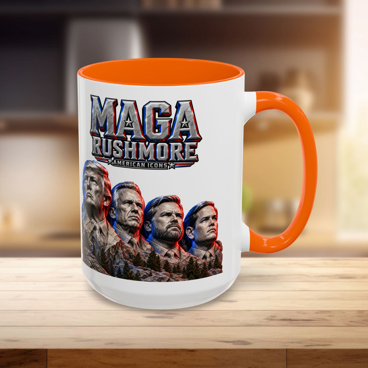 MAGA Rushmore Accent Mug | Trump American Icons Ceramic Coffee Cup