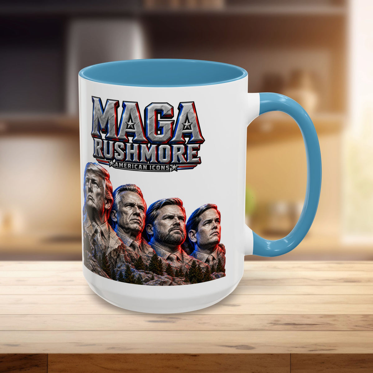 MAGA Rushmore Accent Mug | Trump American Icons Ceramic Coffee Cup