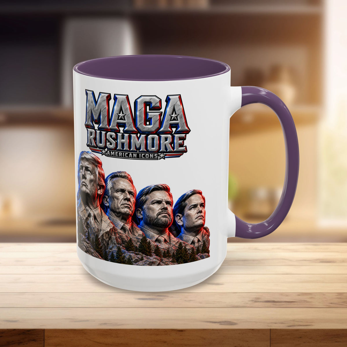 MAGA Rushmore Accent Mug | Trump American Icons Ceramic Coffee Cup