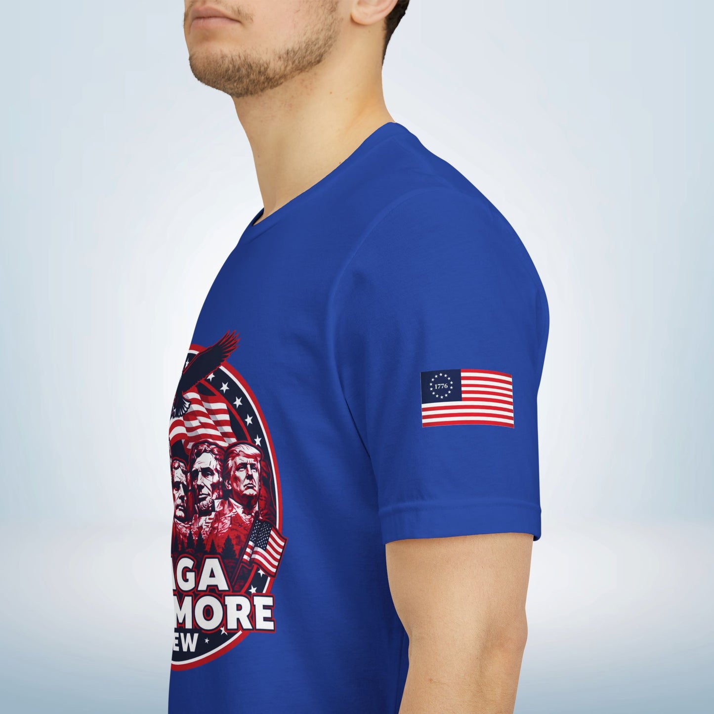 MAGA Rushmore Crew T-Shirt — Patriotic Political Cotton Tee