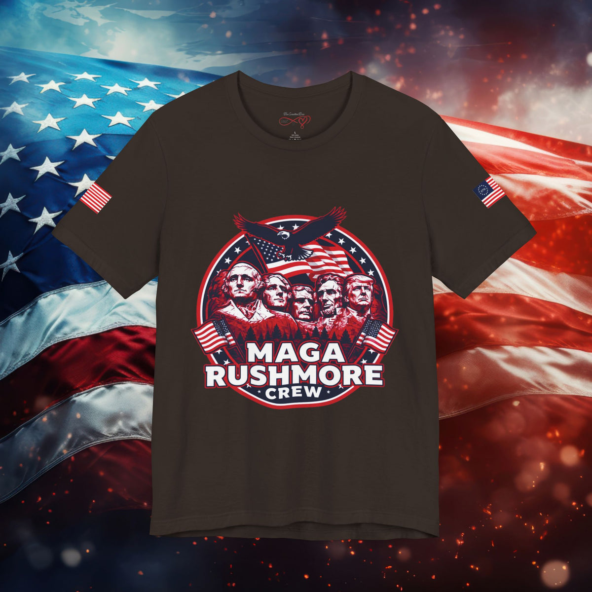 MAGA Rushmore Crew T-Shirt | Patriotic Political Cotton Tee