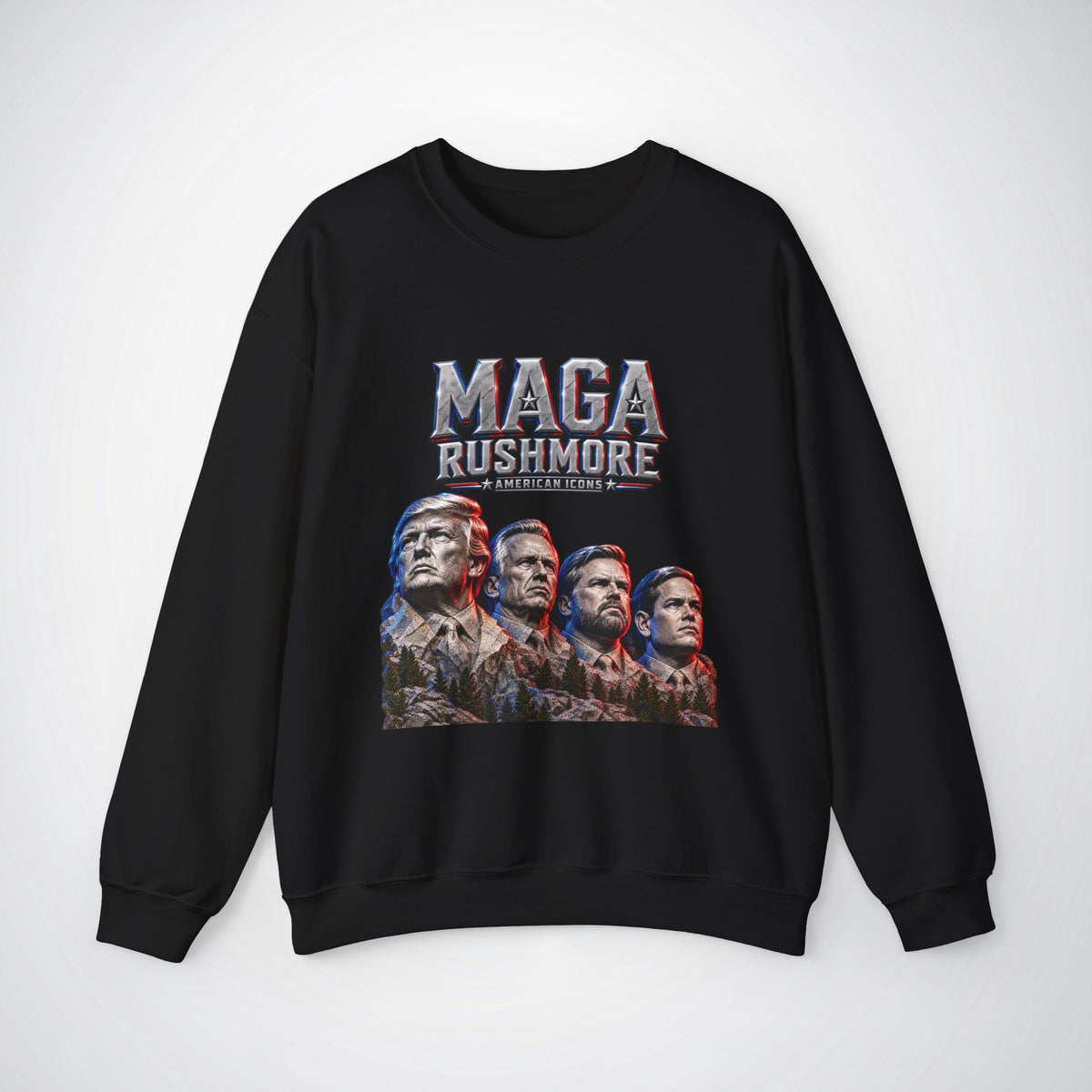 MAGA Rushmore American Icons Crewneck Sweatshirt