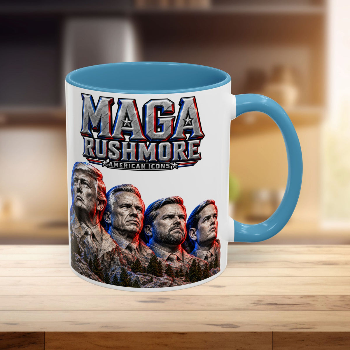 MAGA Rushmore Accent Mug | Trump American Icons Ceramic Coffee Cup