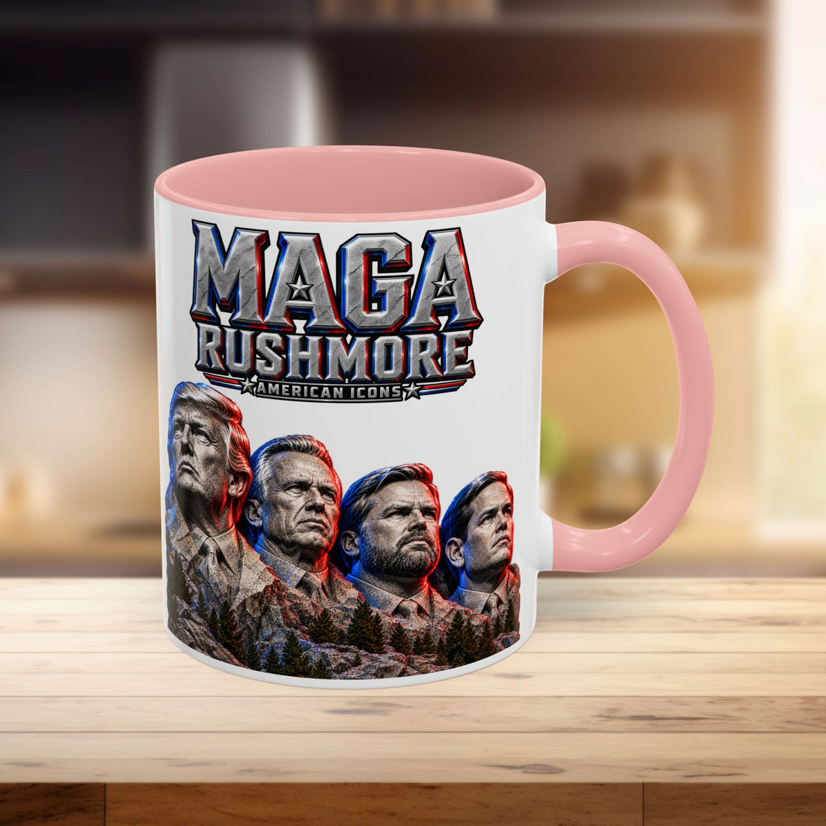 MAGA Rushmore Accent Mug | Trump American Icons Ceramic Coffee Cup