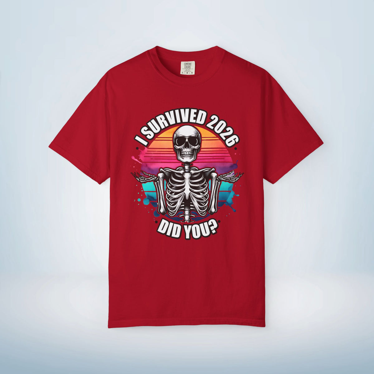 Funny New Year Shirt | I Survived 2026 Skeleton Tee