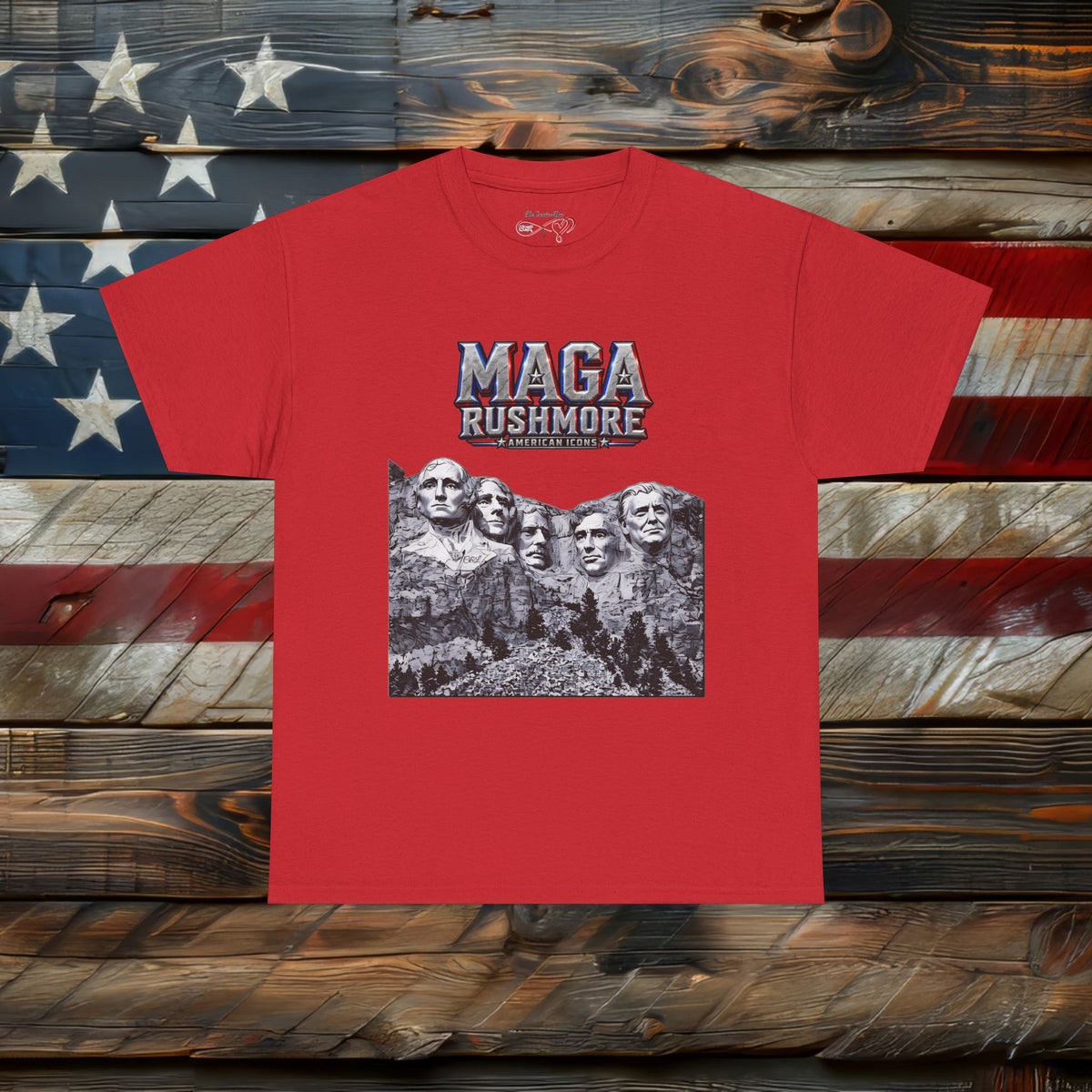 MAGA Rushmore Crew T-Shirt | Patriotic Graphic Tee