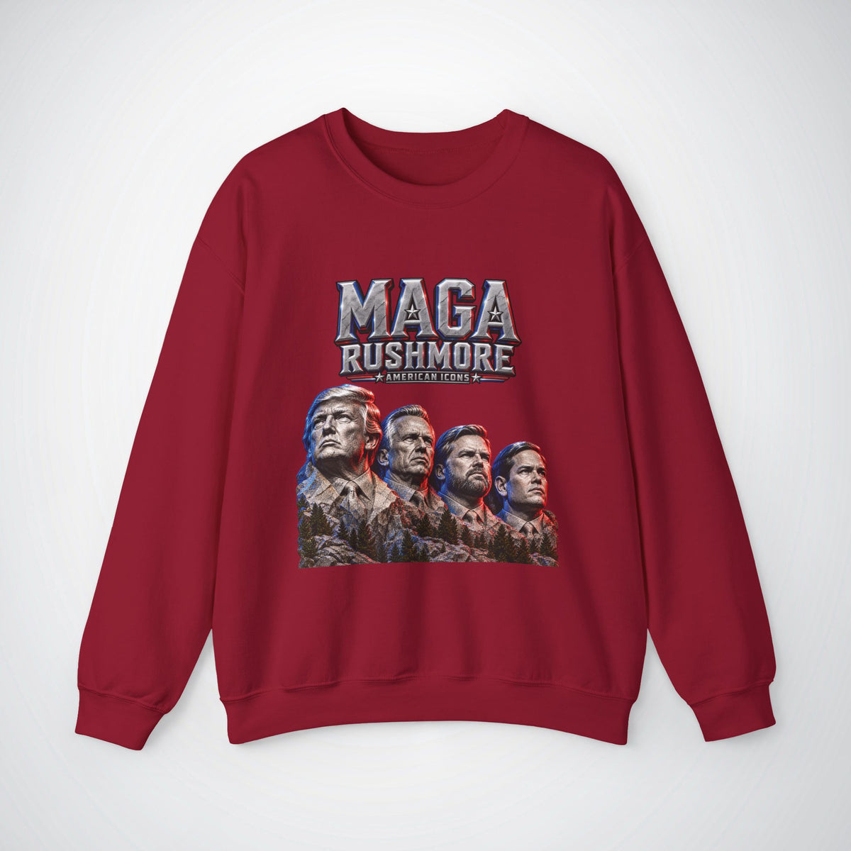 MAGA Rushmore American Icons Crewneck Sweatshirt