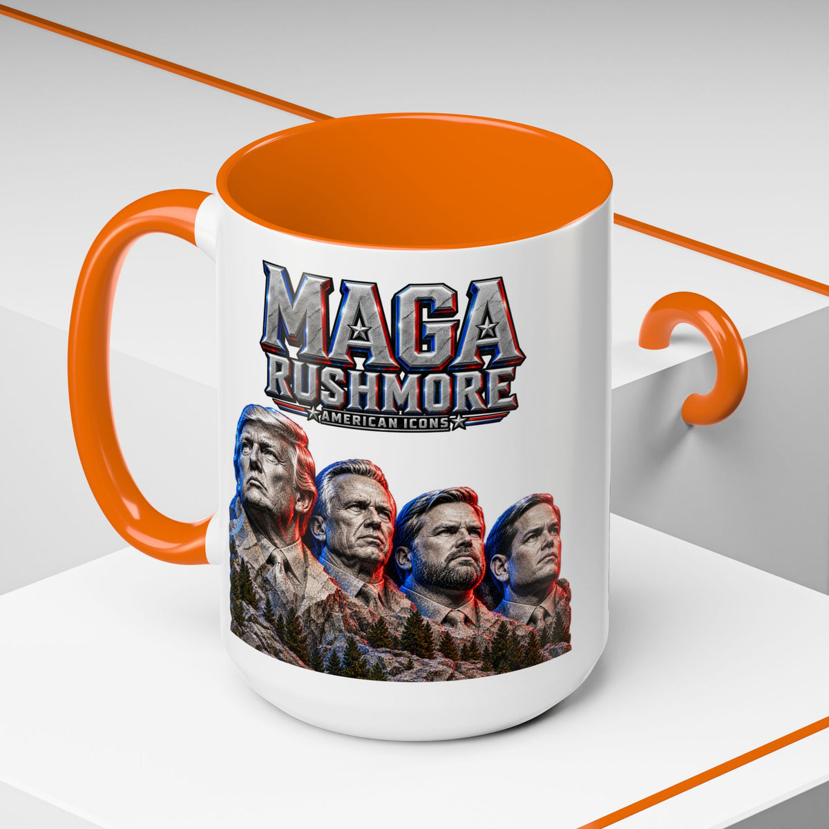MAGA Rushmore Accent Mug | Trump American Icons Ceramic Coffee Cup