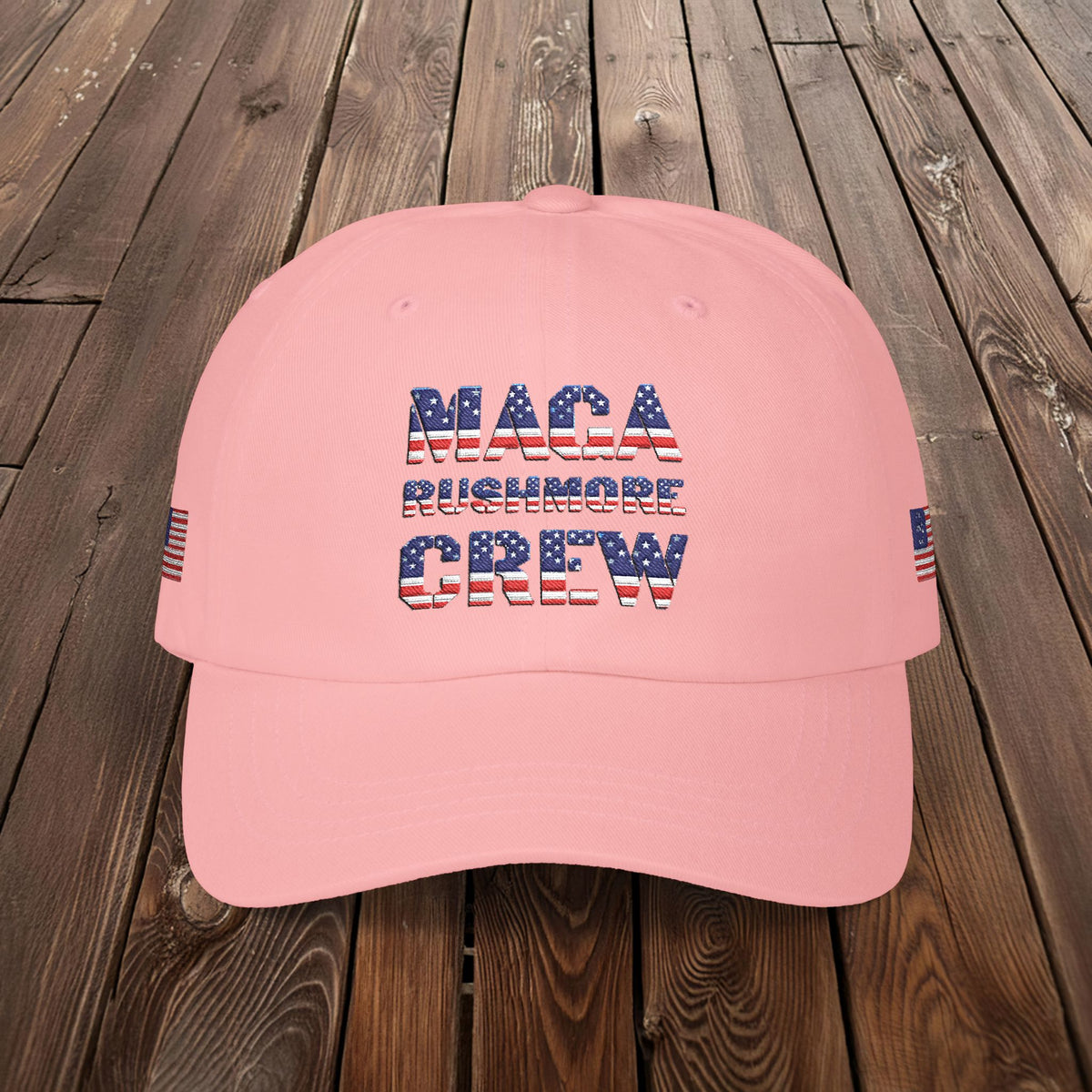 Patriotic "MAGA RUSHMORE CREW" Dad Cap — USA Flag Embroidered Baseball Hat