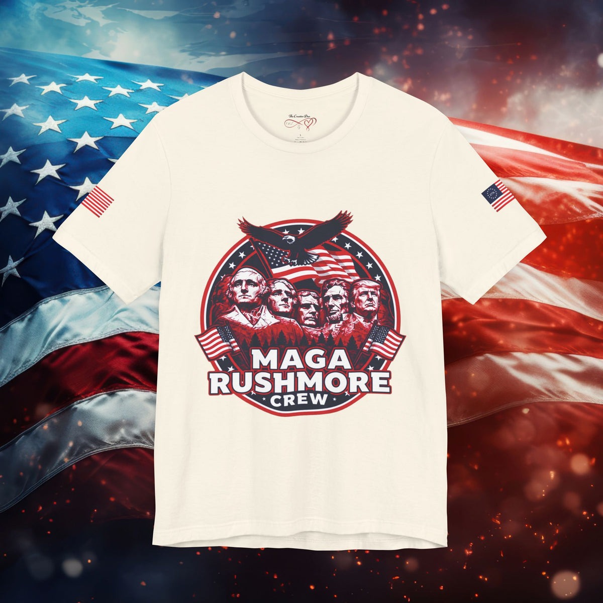 MAGA Rushmore Crew T-Shirt | Patriotic Political Cotton Tee