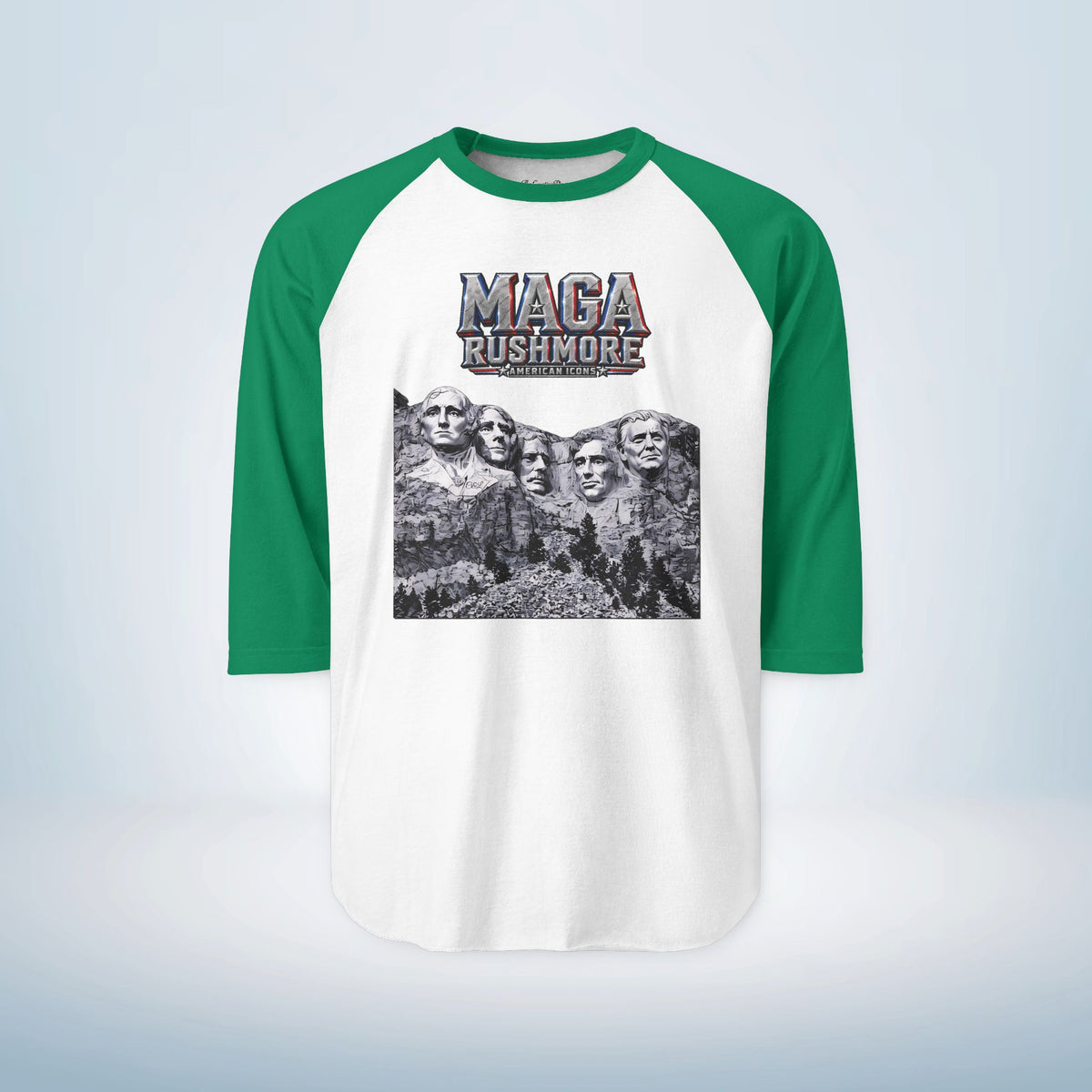 MAGA Rushmore Unisex 3/4 Sleeve Raglan Shirt | Baseball Style Patriotic Tee