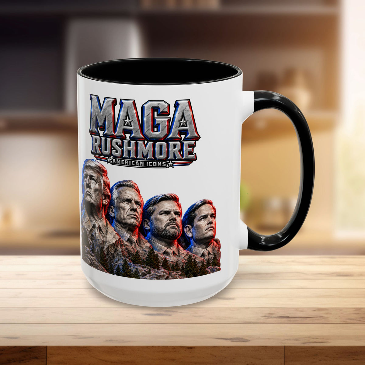 MAGA Rushmore Accent Mug | Trump American Icons Ceramic Coffee Cup