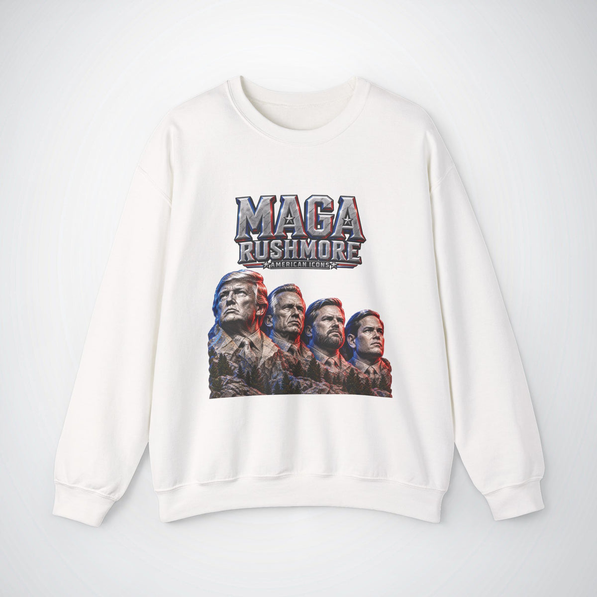 MAGA Rushmore American Icons Crewneck Sweatshirt