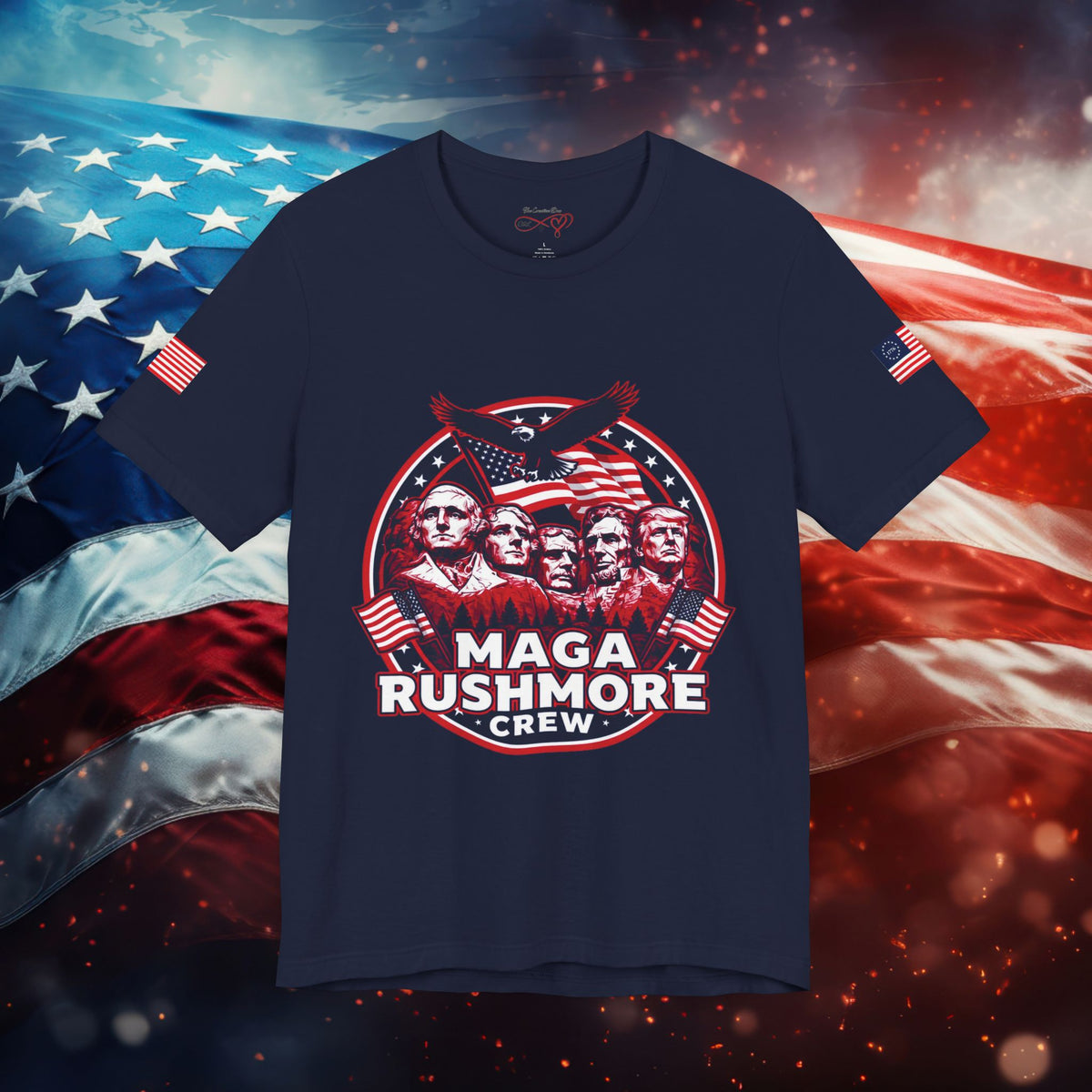 MAGA Rushmore Crew T-Shirt | Patriotic Political Cotton Tee