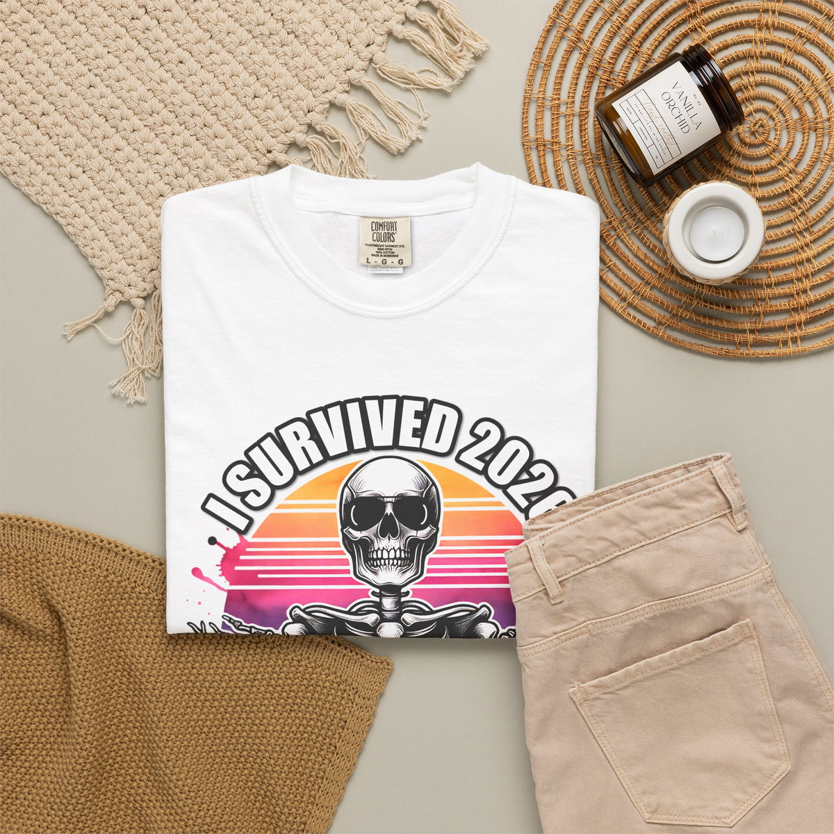 Funny New Year Shirt | I Survived 2026 Skeleton Tee