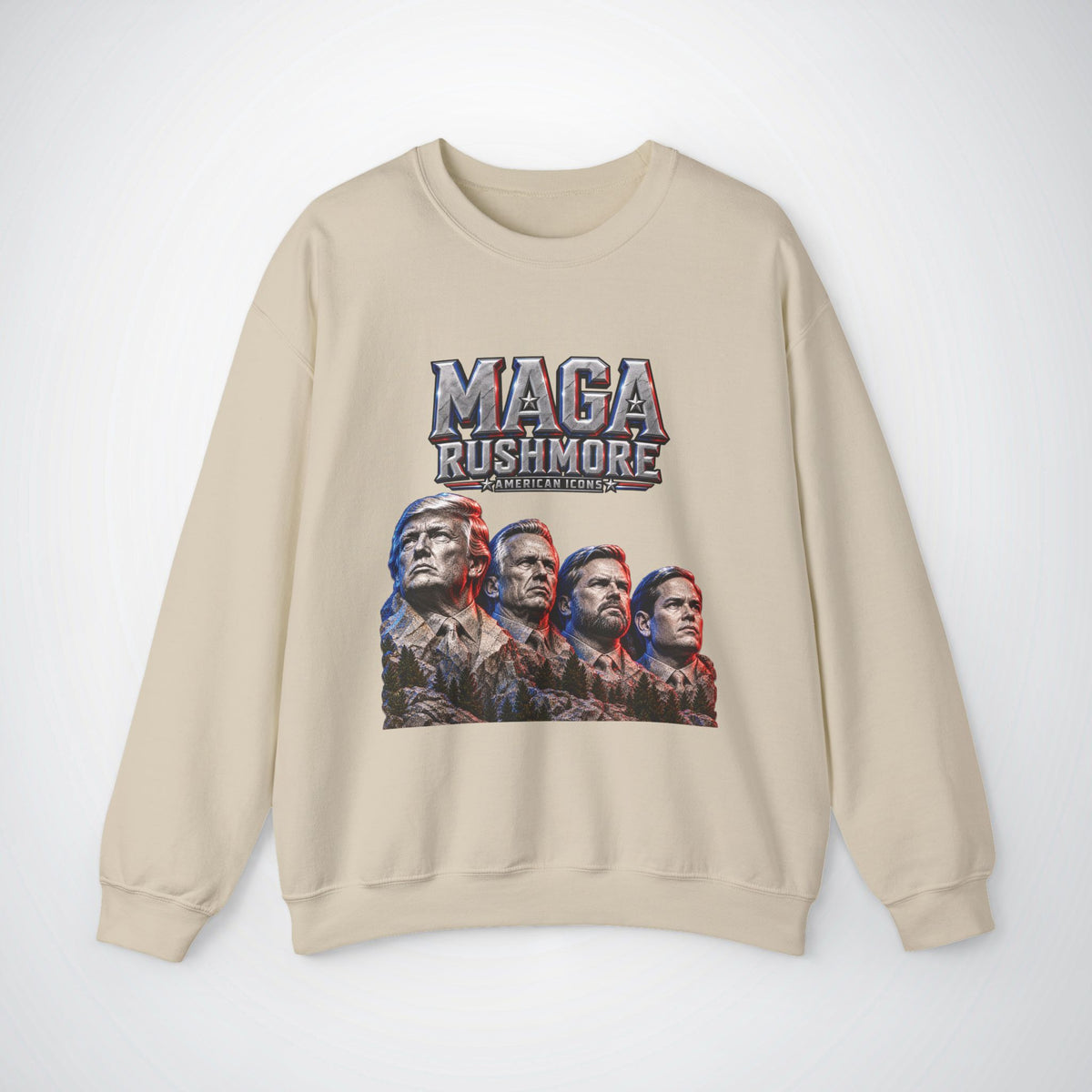 MAGA Rushmore American Icons Crewneck Sweatshirt
