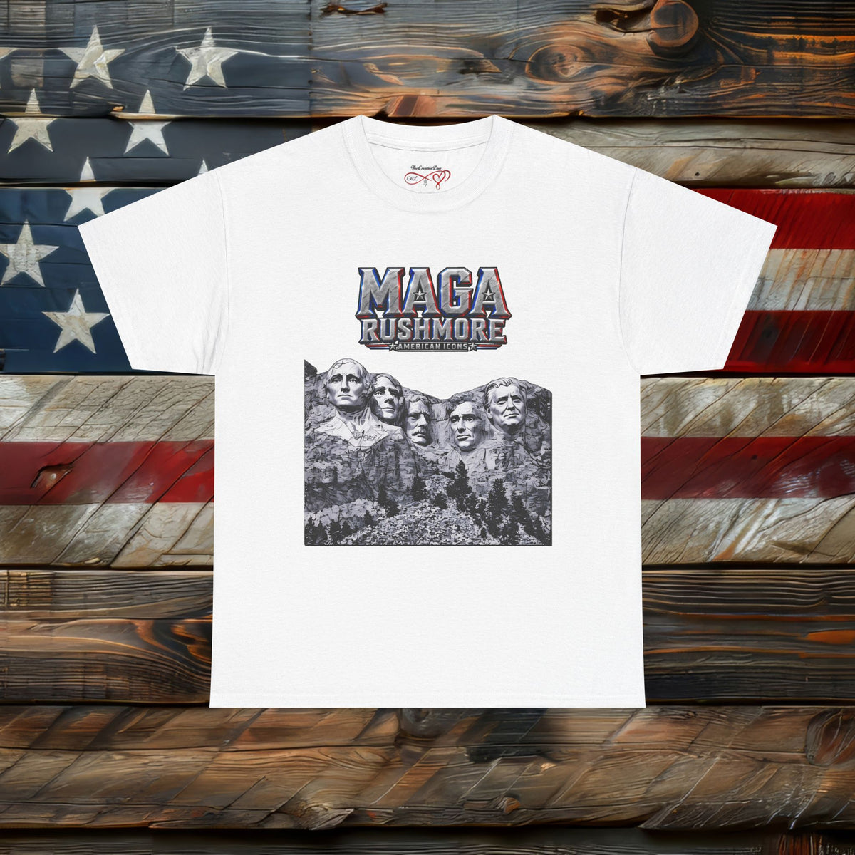 MAGA Rushmore Crew T-Shirt | Patriotic Graphic Tee