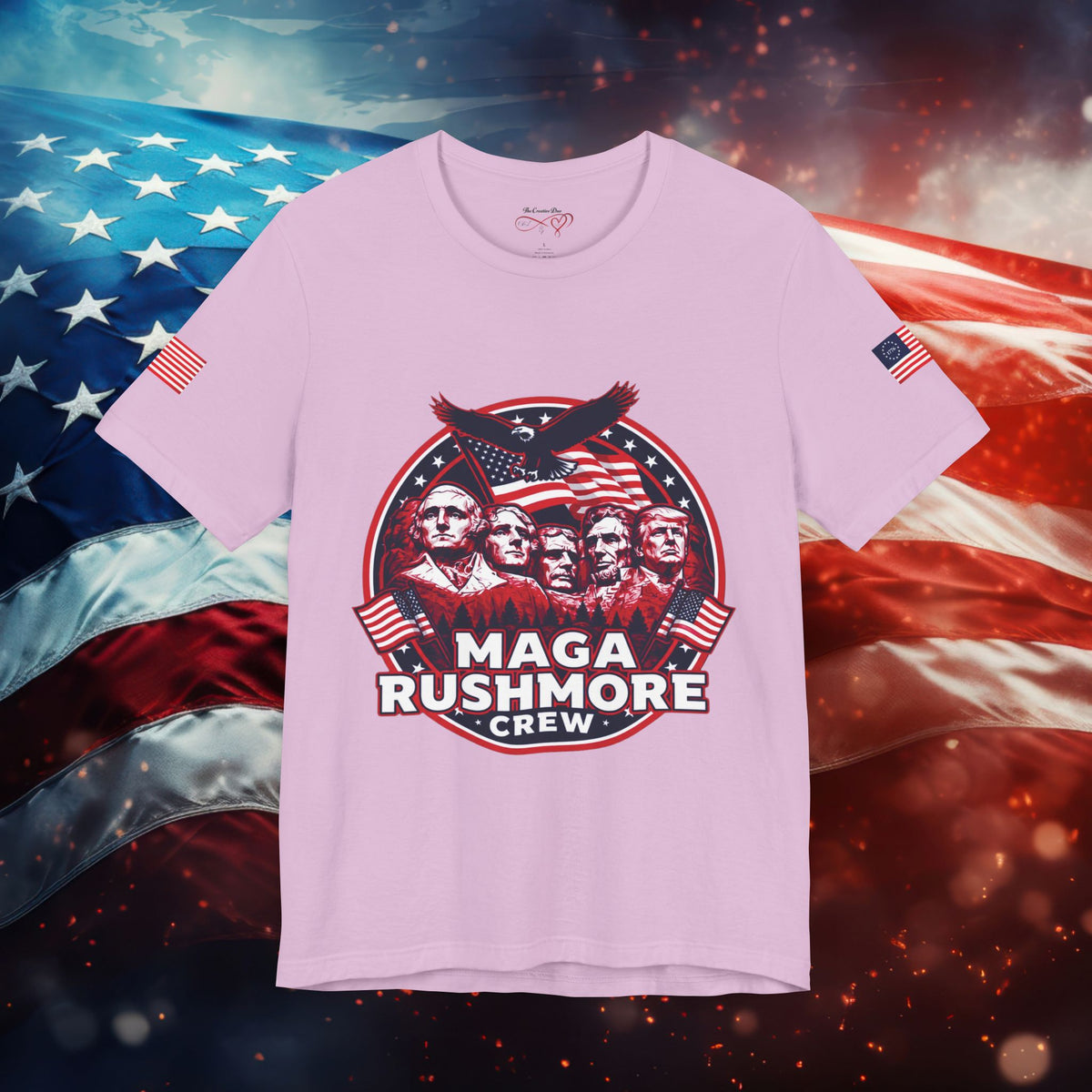 MAGA Rushmore Crew T-Shirt | Patriotic Political Cotton Tee