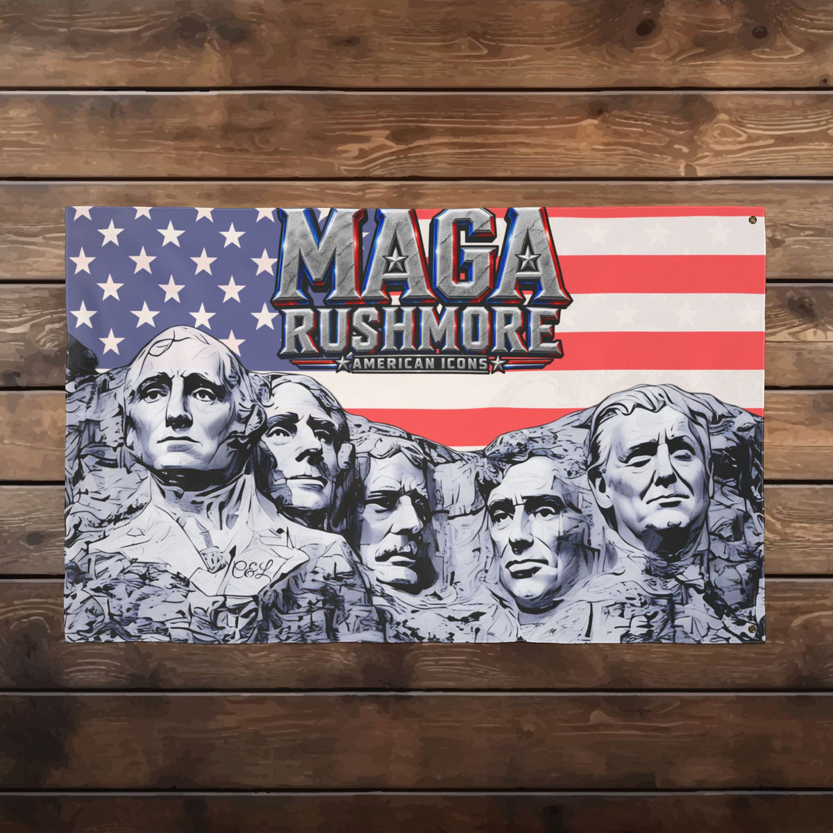 MAGA Rushmore American Icons Double-Sided Flag