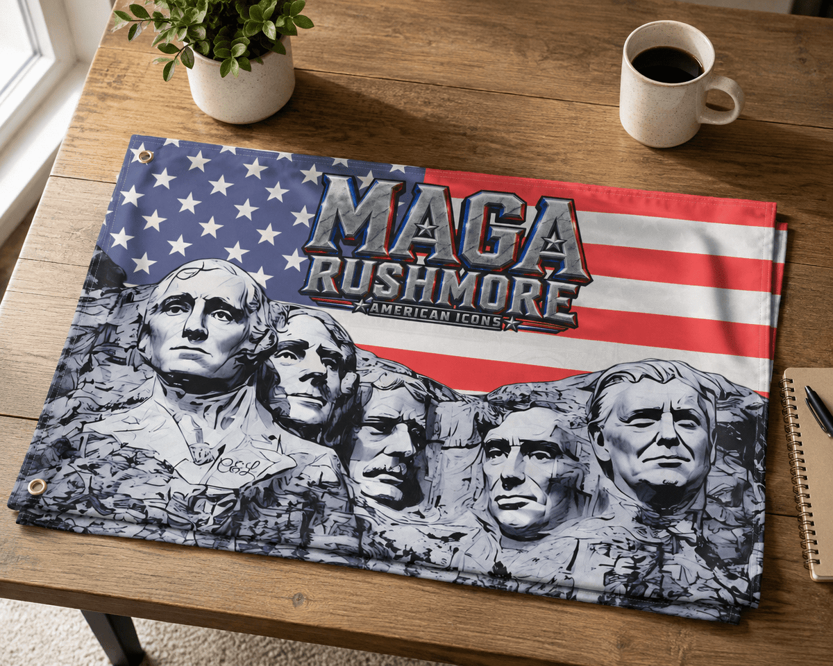 MAGA Rushmore American Icons Double-Sided Flag - MAGA Rushmore Crew