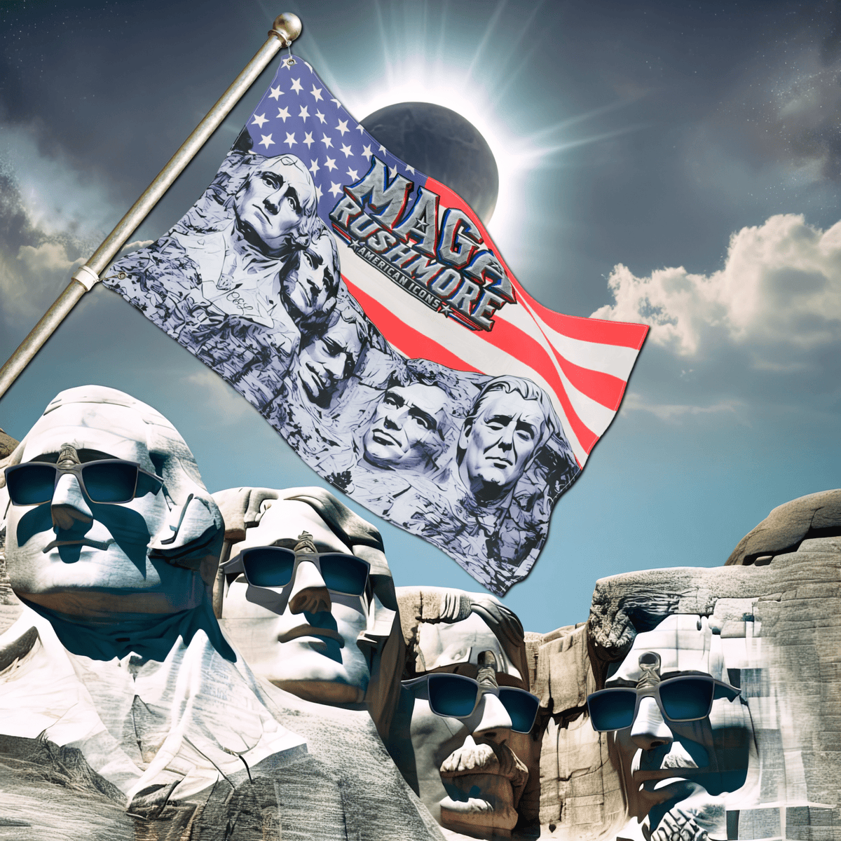 MAGA Rushmore American Icons Double-Sided Flag - MAGA Rushmore Crew