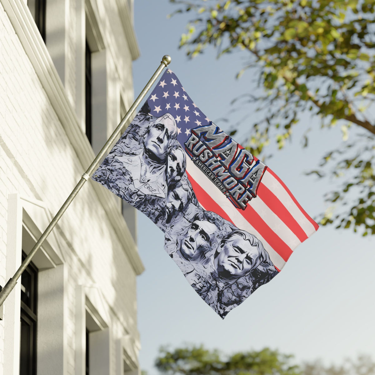 MAGA Rushmore American Icons Double-Sided Flag - MAGA Rushmore Crew