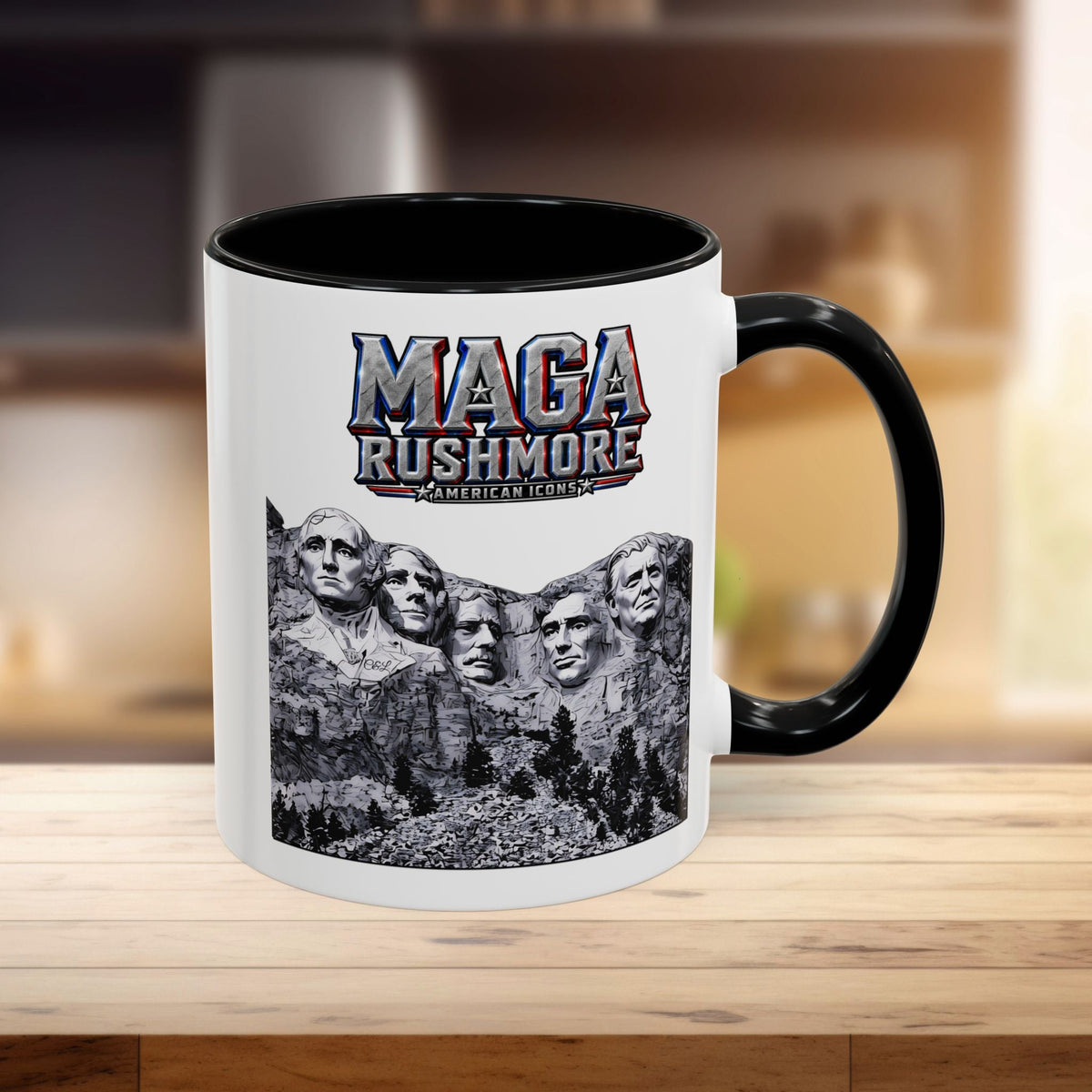 MAGA Rushmore Ceramic Coffee Mug | Trump on Mount Rushmore 11oz Patriotic Cup - MAGA Rushmore Crew