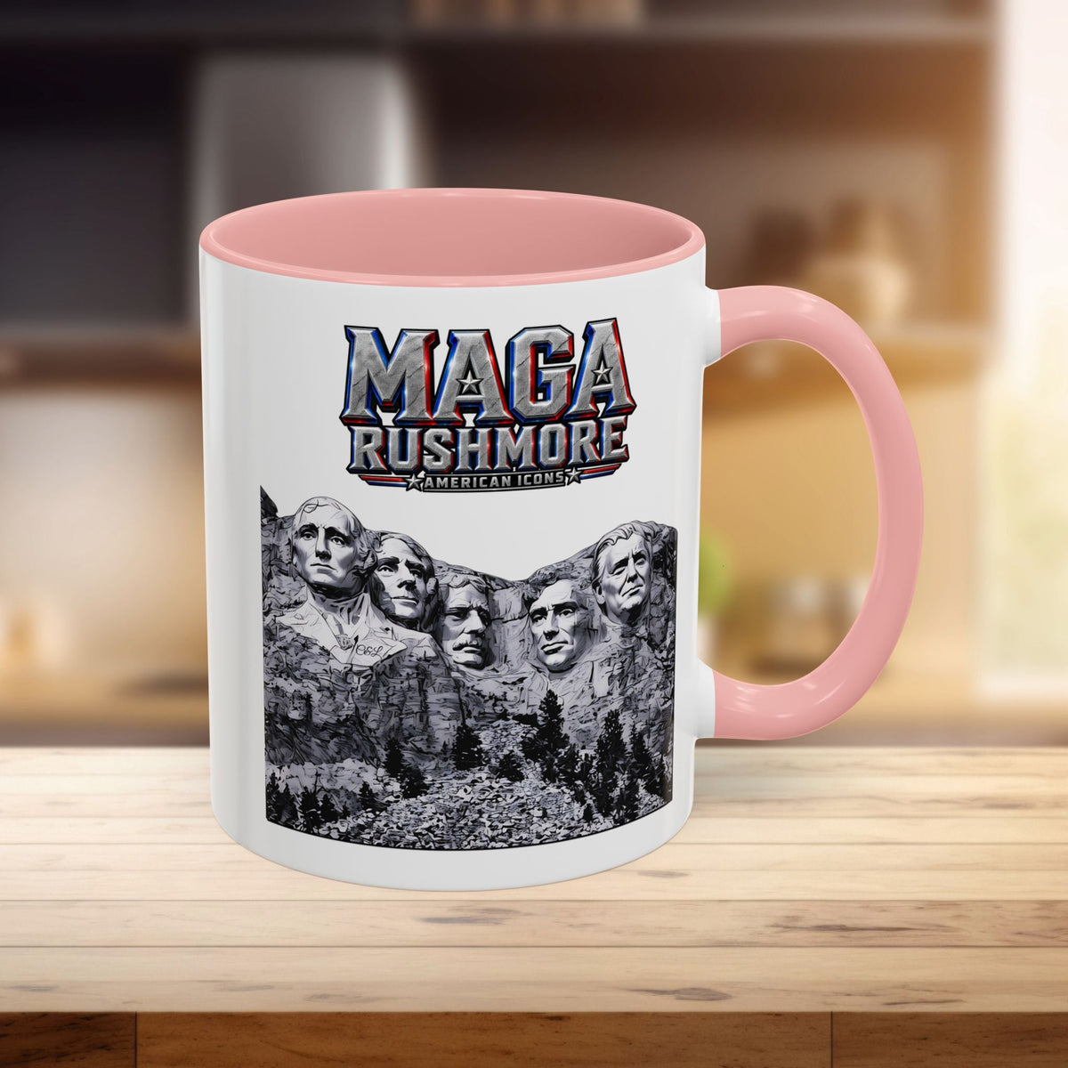 MAGA Rushmore Ceramic Coffee Mug | Trump on Mount Rushmore 11oz Patriotic Cup - MAGA Rushmore Crew