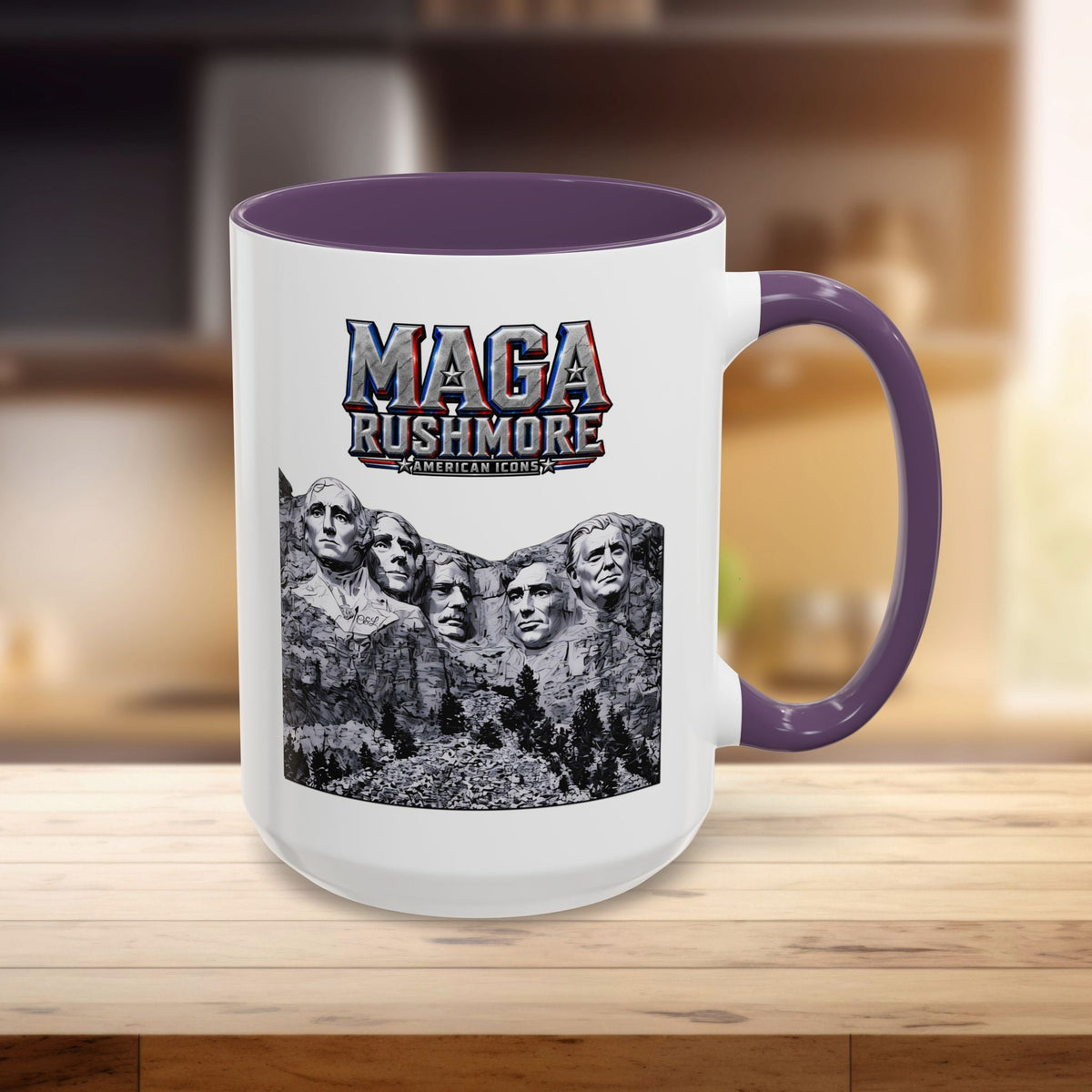 MAGA Rushmore Ceramic Coffee Mug | Trump on Mount Rushmore 11oz Patriotic Cup - MAGA Rushmore Crew