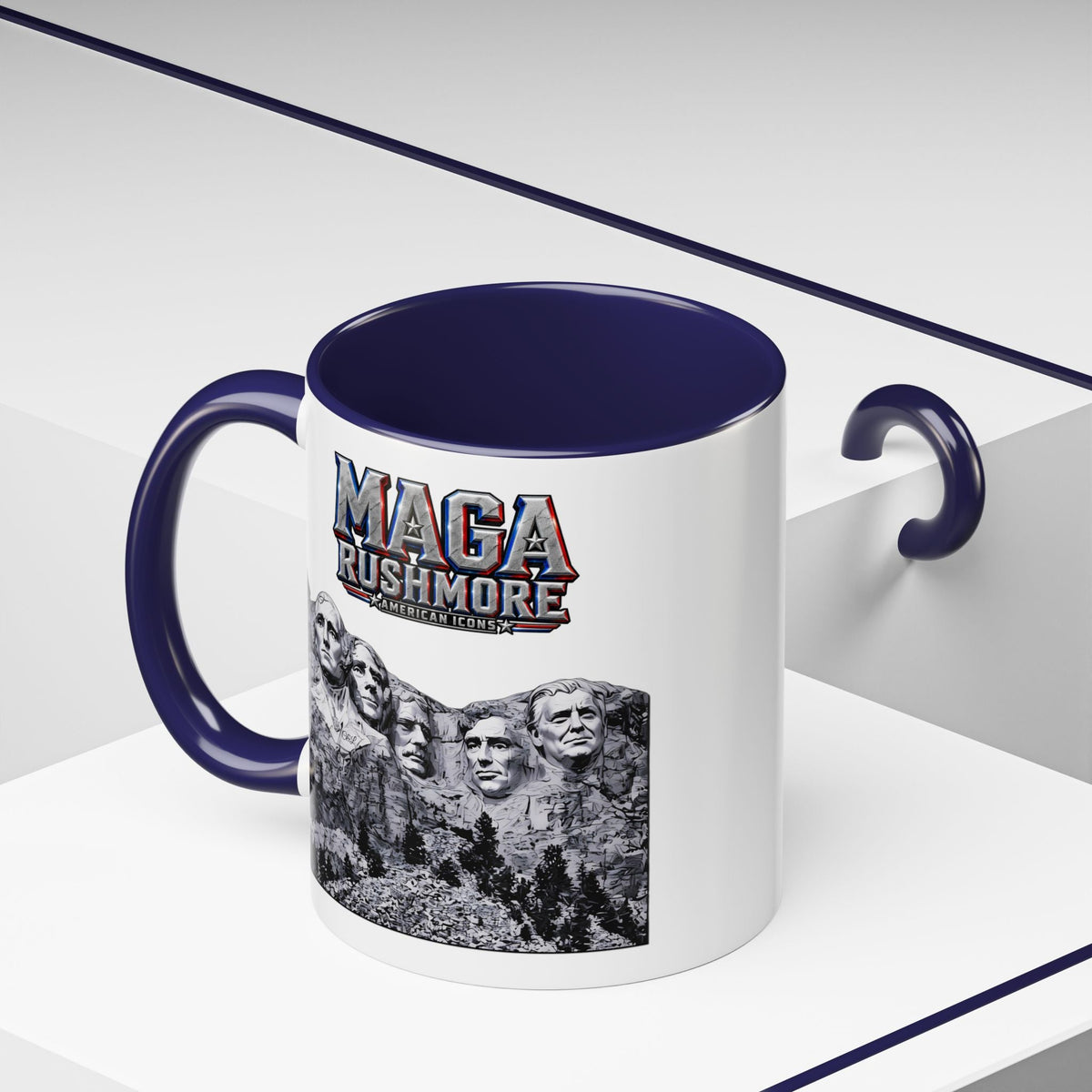 MAGA Rushmore Ceramic Coffee Mug | Trump on Mount Rushmore 11oz Patriotic Cup - MAGA Rushmore Crew