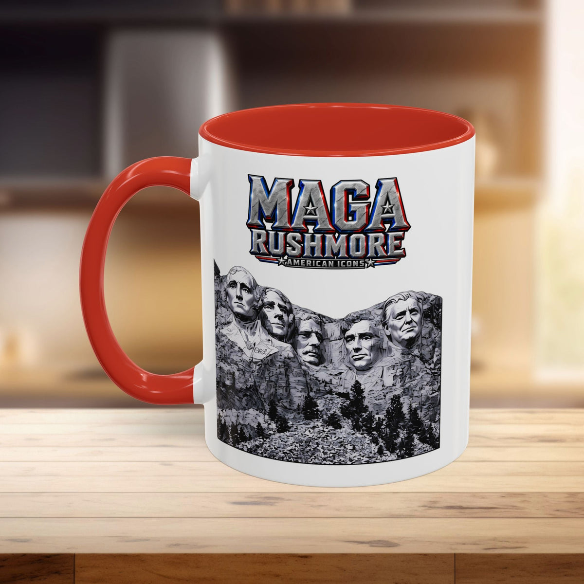 MAGA Rushmore Ceramic Coffee Mug | Trump on Mount Rushmore 11oz Patriotic Cup - MAGA Rushmore Crew