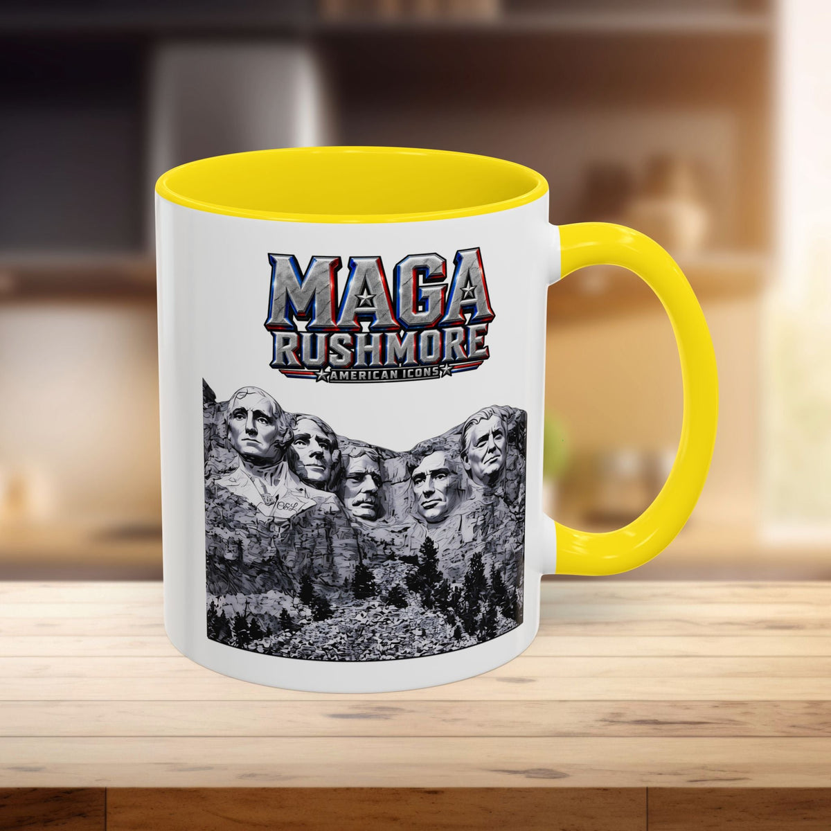 MAGA Rushmore Ceramic Coffee Mug | Trump on Mount Rushmore 11oz Patriotic Cup - MAGA Rushmore Crew